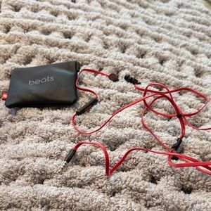 Beats by Dre Red and Black Earphones